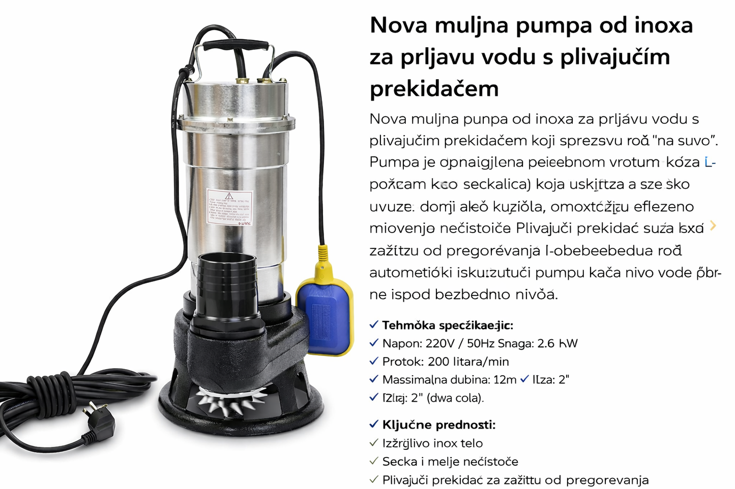 Muljna pumpa sa drobilicom