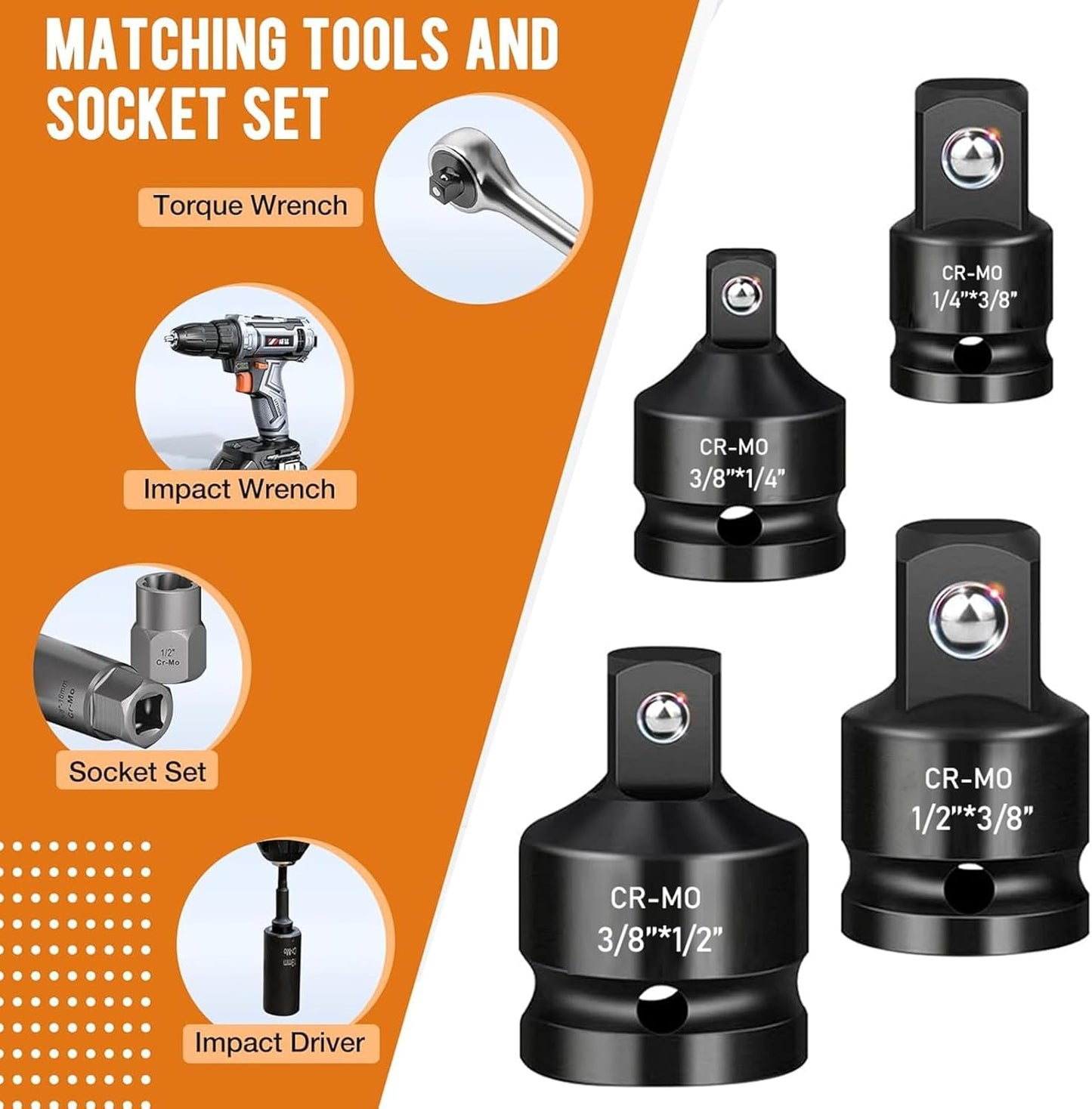 Udarni adapteri za gedoru – Set 5 delova CR-MO