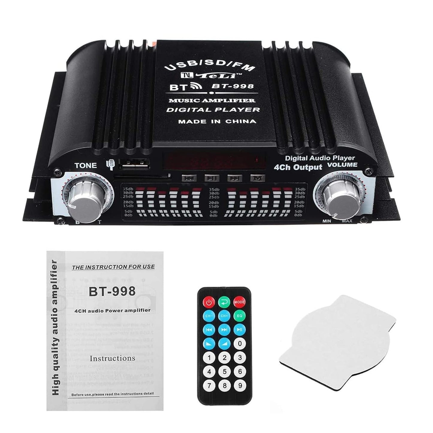 BT-998 FM radio bluetooth pojacalo 160W 4x40W sa 4 izlaza