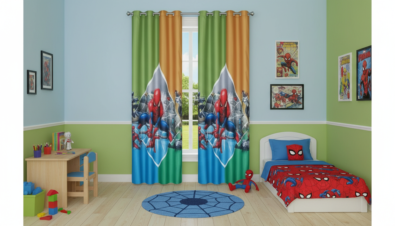 Dečiji Draper Spiderman 140x260cm – Jedno Krilo za Dečiju Sobu
