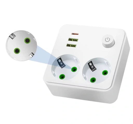 Dupla utičnica sa 2 usb i 1 tip C