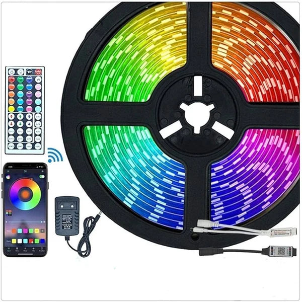 Rgb led traka 10m sa napajanjem, daljinskim, wifi bluetooth kontrolom