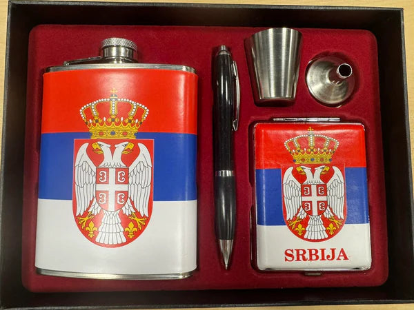 Srbija Pljoska tabakera, hemijska i čašica