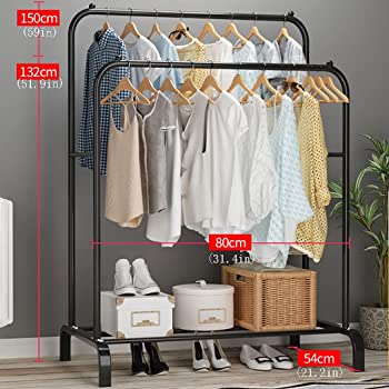 Dupli stalak za odeću sa čivilukom i policom za obuću