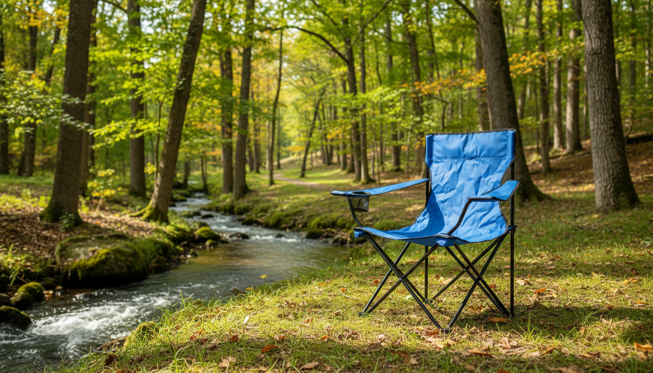 Sklopiva Kamp Stolica sa Držačem za Piće