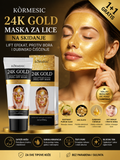24K Nano Gold Maska za Lice na Skidanje – Zatezanje i Hidratacija Kože 1+1 Gratis