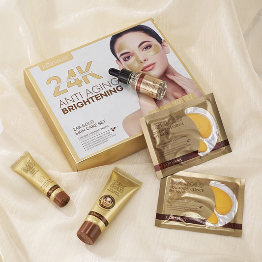 24K Zlatni Set za Negu Lica – Serum, Peel Off Maska i Maska za Oči | Hidratacija, Protiv Bora i Čišćenje Pora
