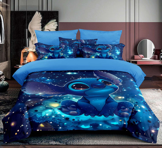 3D Posteljina Stitch – Plavi Set Posteljine sa Motivom Zvezdanog Neba 140x200