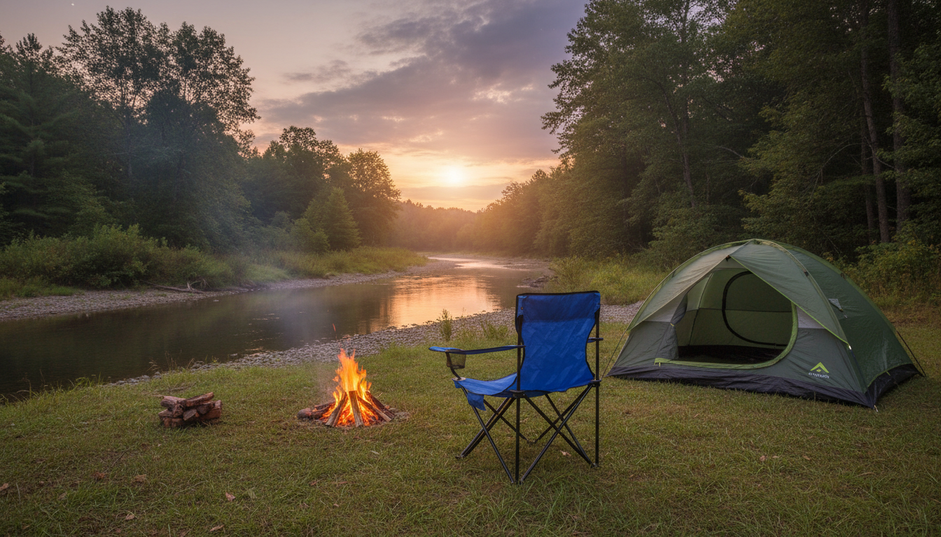 Sklopiva Kamp Stolica sa Držačem za Piće