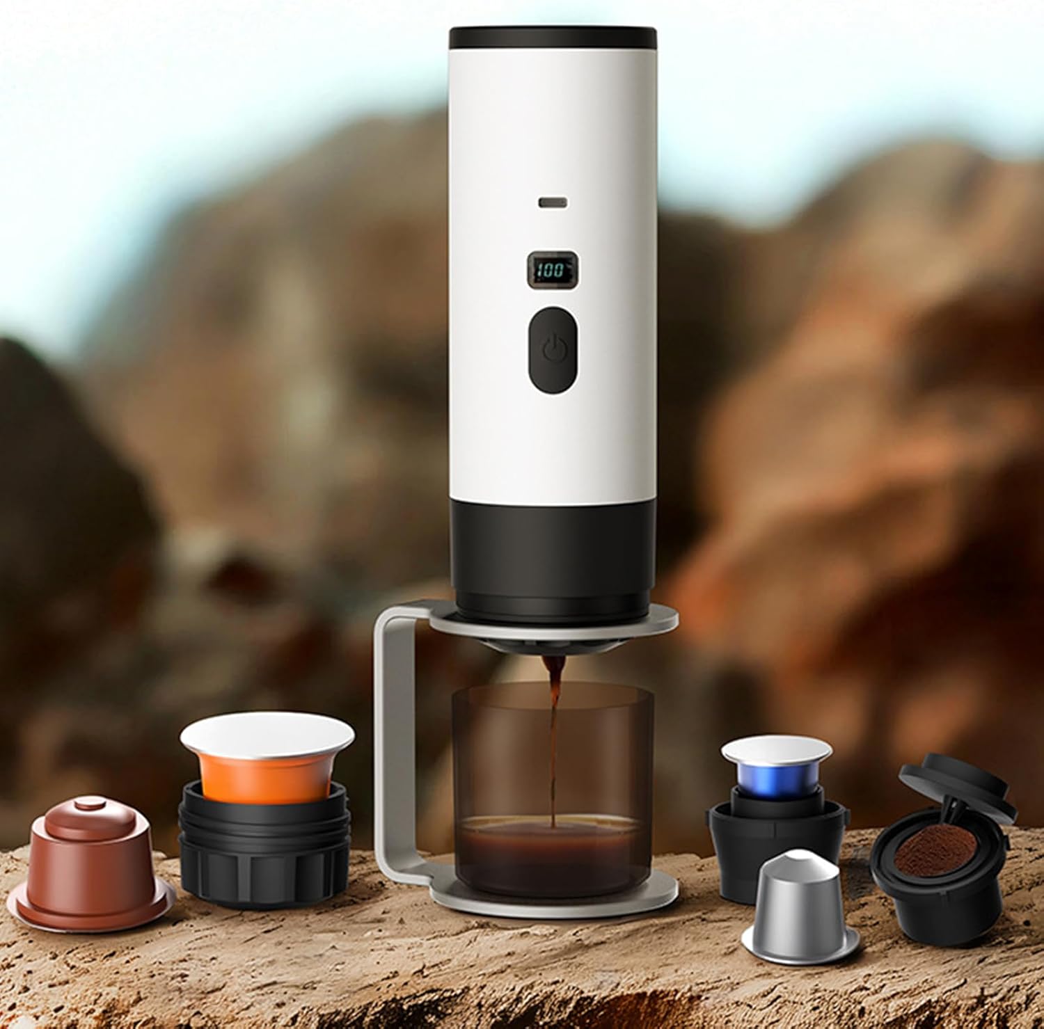 3u1 Prenosiva Espresso Mašina 12V sa Grejanjem Vode i LCD Displejom