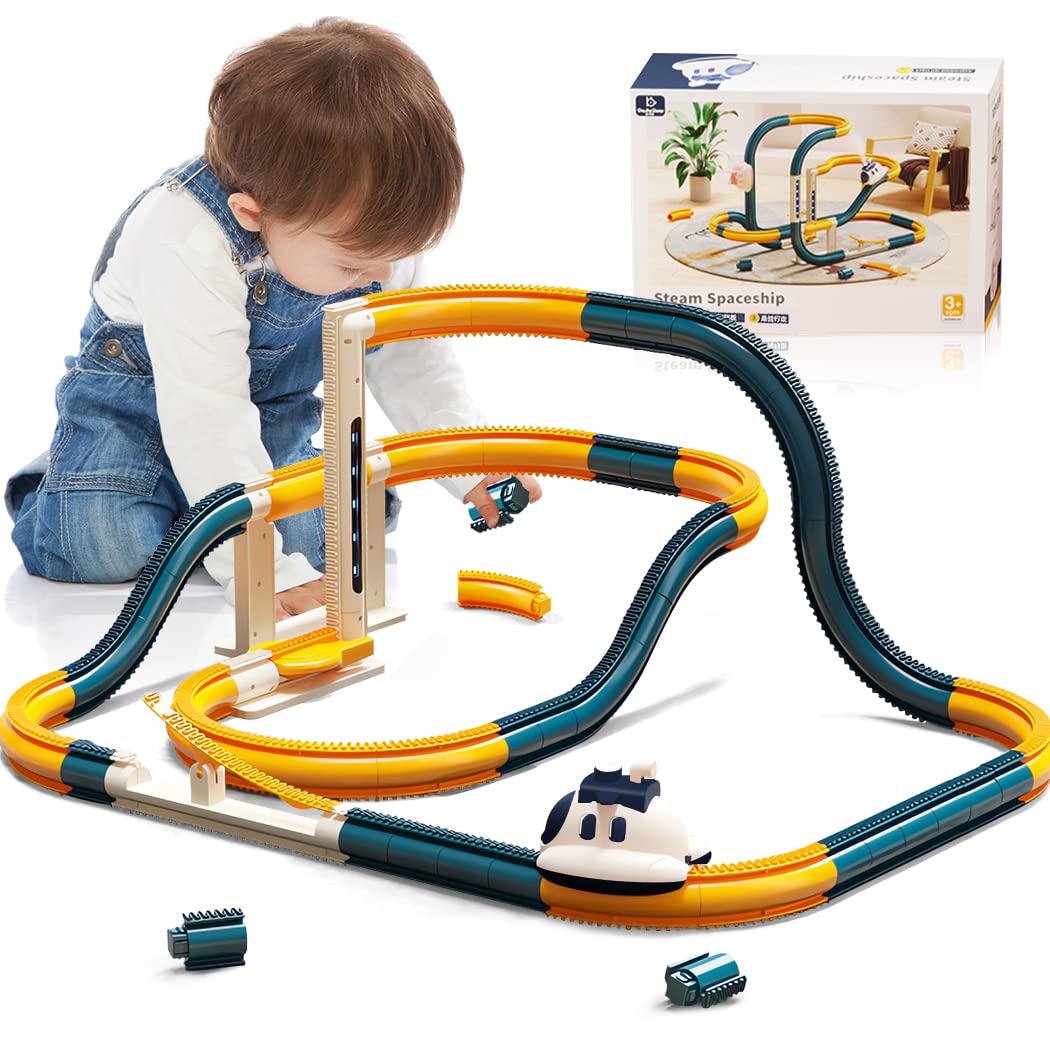 Električni voz sa parom sa prugom, liftom i svemirskim vozilom