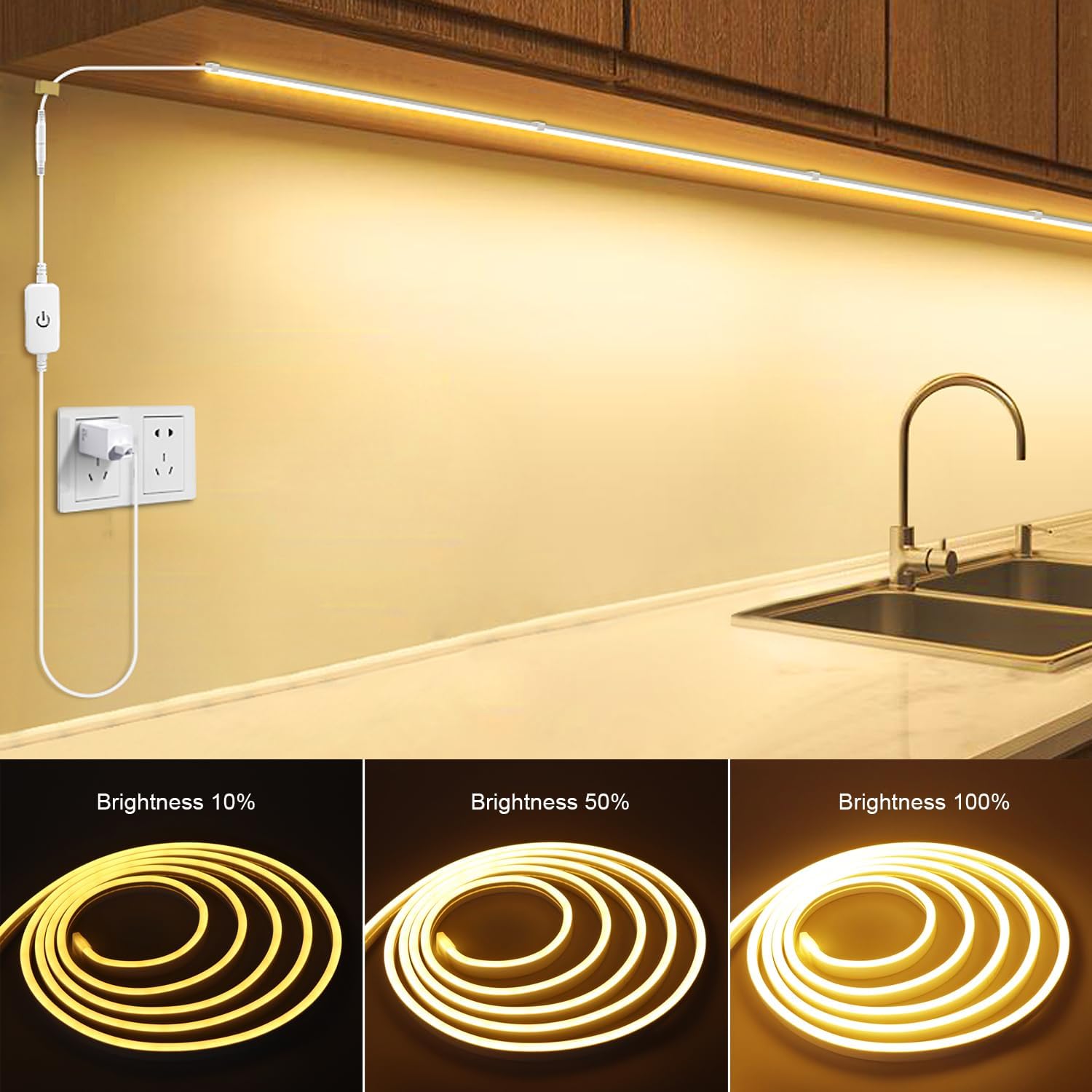 LED NEON flex traka 10m 220v Toplo Bela