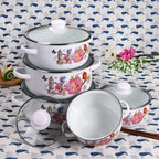 Set Emajliranih Šerpi 5 Delova