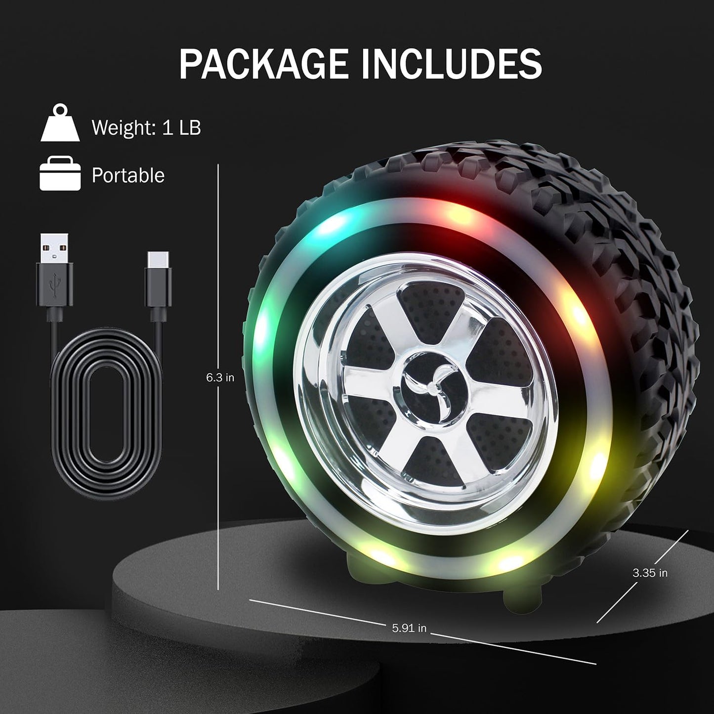 Bluetooth zvucnik tocak sa led svetlom
