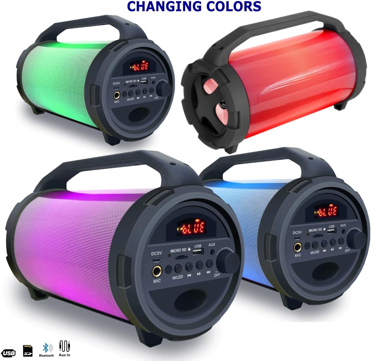 Bluetooth zvučnik BAZOOKA sa led svetlom