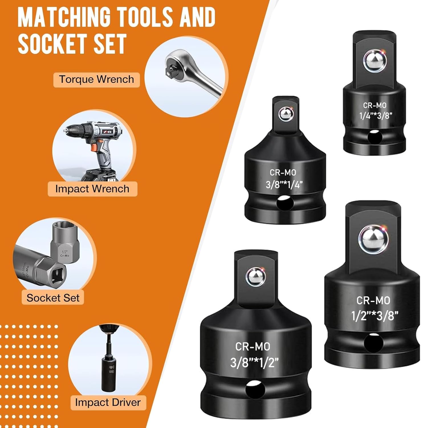 Udarni adapteri za gedoru – Set 5 delova CR-MO