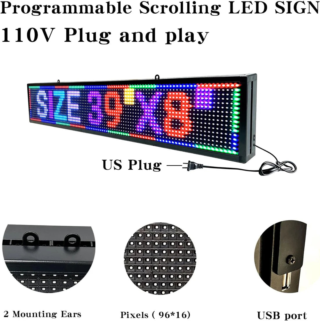 LED reklama RGB 100cm x 20cm