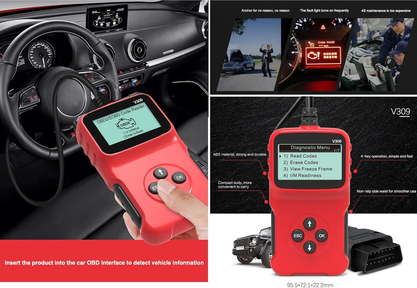 Auto dijagnostika V309 DTC OBD2 OBDII