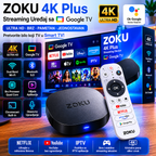 ZOKU 4K Plus Streaming Uređaj sa Google TV – Ultra HD Media Plejer za Netflix, YouTube, IPTV i Pametni TV Streaming
