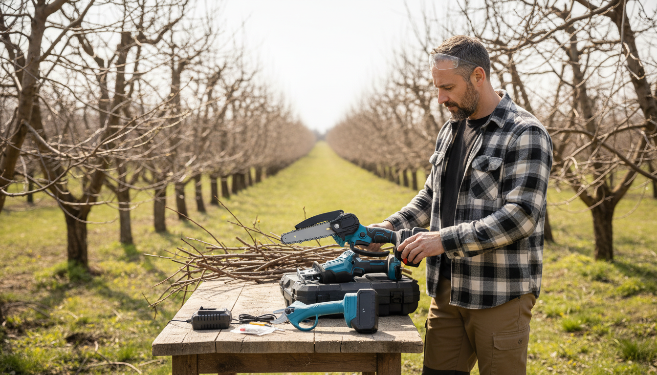 Aku Set Alata za Baštu i Sečenje – Makaze za Grane, Motorna Testera i Lisicarka