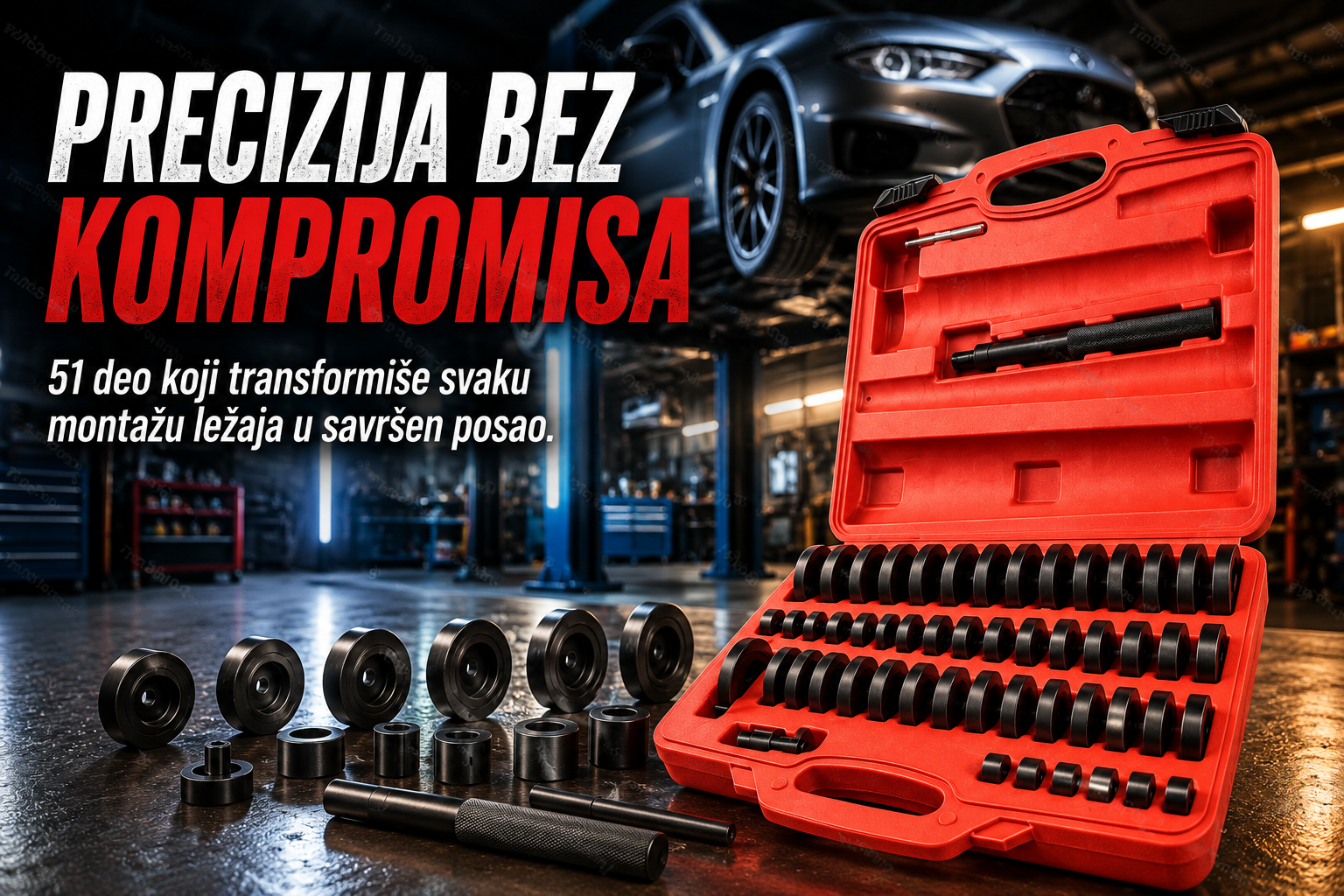 Set Alata za Montažu Ležaja Točka 18–65 mm – Profesionalni Alat za Glavčine, Diskove i Ležajeve