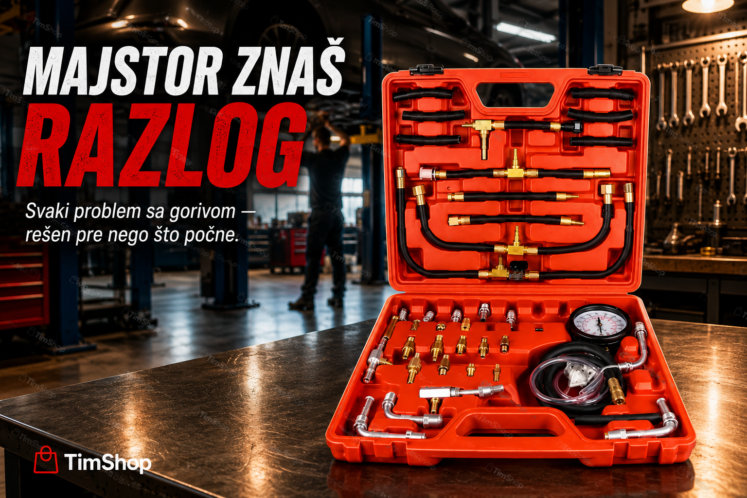 Tester Pritiska Goriva 0–7 Bar – Veliki Set za Merenje Pritisakа Goriva i Dijagnostiku Benzinskih Sistema