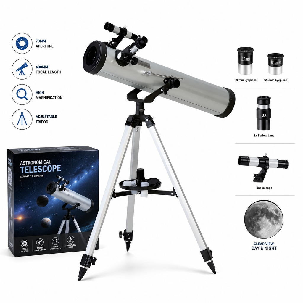 Profesionalni Astronomski Teleskop sa Stativom – Posmatranje Meseca, Planeta i Zvezda