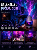 Aurora Lampa Jaje Dinosaurusa – Galaxy Projektor sa Bluetooth Zvučnikom i LED Noćnim Svetlom