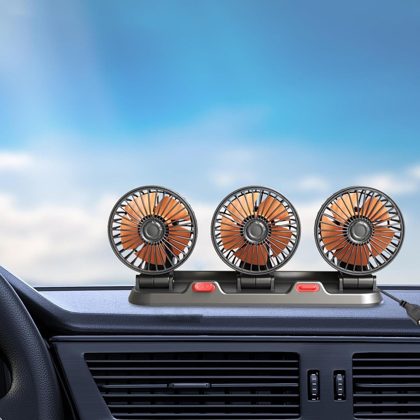 Auto Ventilator 12V 3u1 – Snažan Trostruki Ventilator sa Tihim Radom