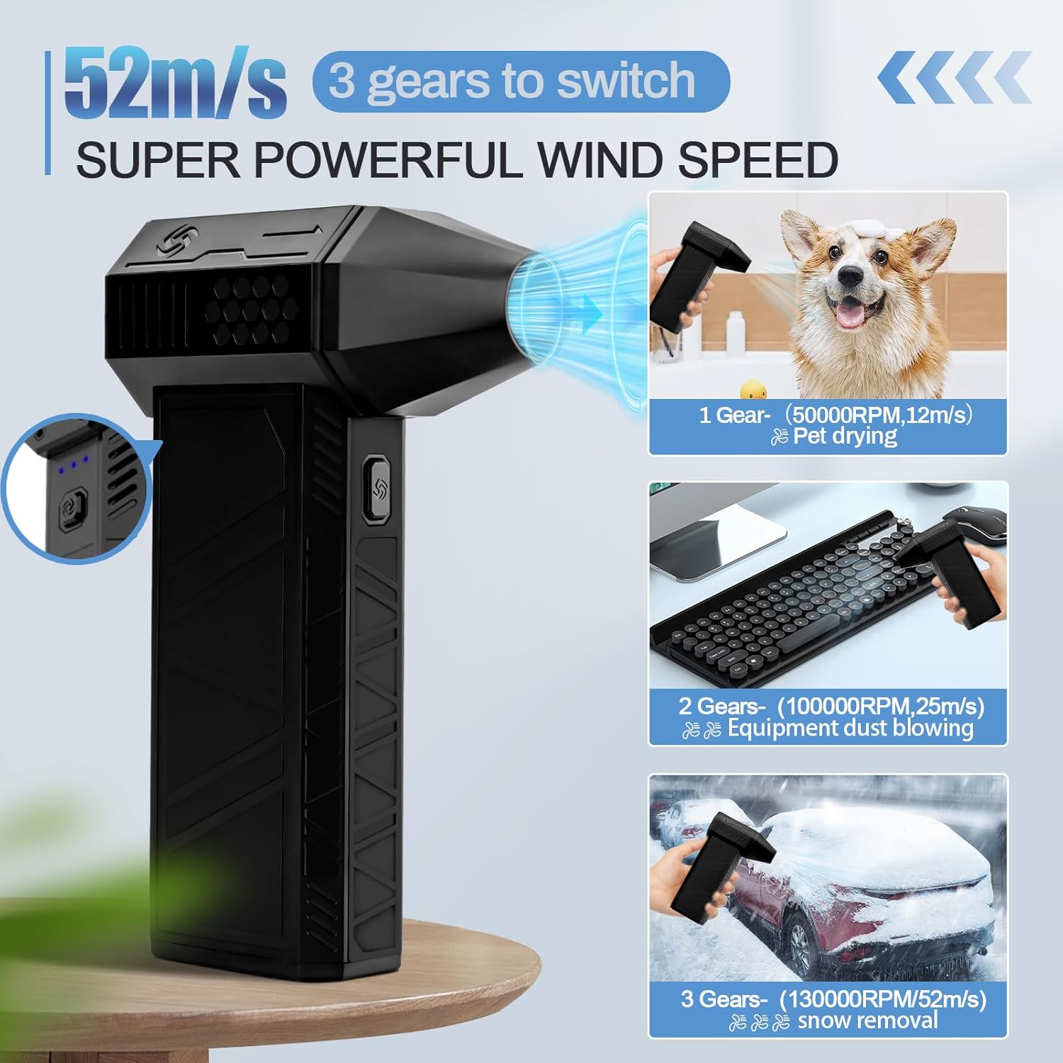 Bežični vazdušni duvač Turbo Jet Fan