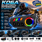 Bluetooth Interkom za Motocikl K06A – Bežična Komunikacija za Motoriste i Vožnju