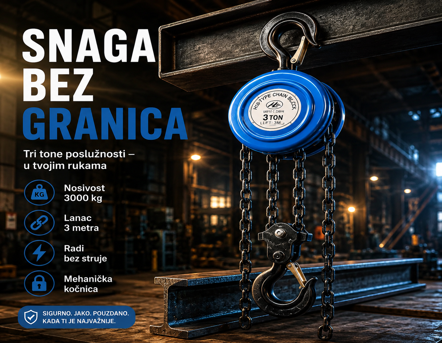 Flasencug dizalica na lanac 3t
