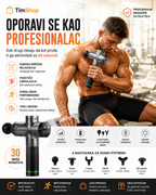 Profesionalni Pištolj za Masažu CARBON – 30 Brzina, 2400 mAh, Električni Masažer za Mišiće i Opuštanje