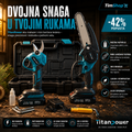 Aku Testera i Makaze 88V sa 2 Baterije – Snažan Bežični Set za Orezivanje Drveća
