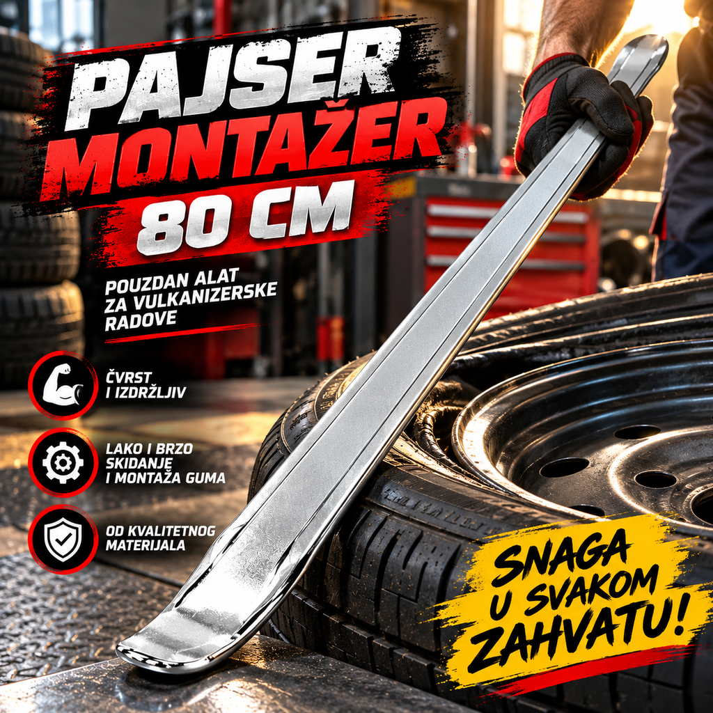 Pajser Montirač 80 cm – Vulkanizerski Pajser za Montažu Guma