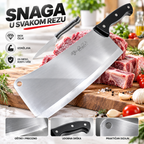 INOX Satara za Meso 30 CM – Masivna AUS-8 Satara za Meso i Kosti, Profesionalni Mesarski Alat 1,3 KG