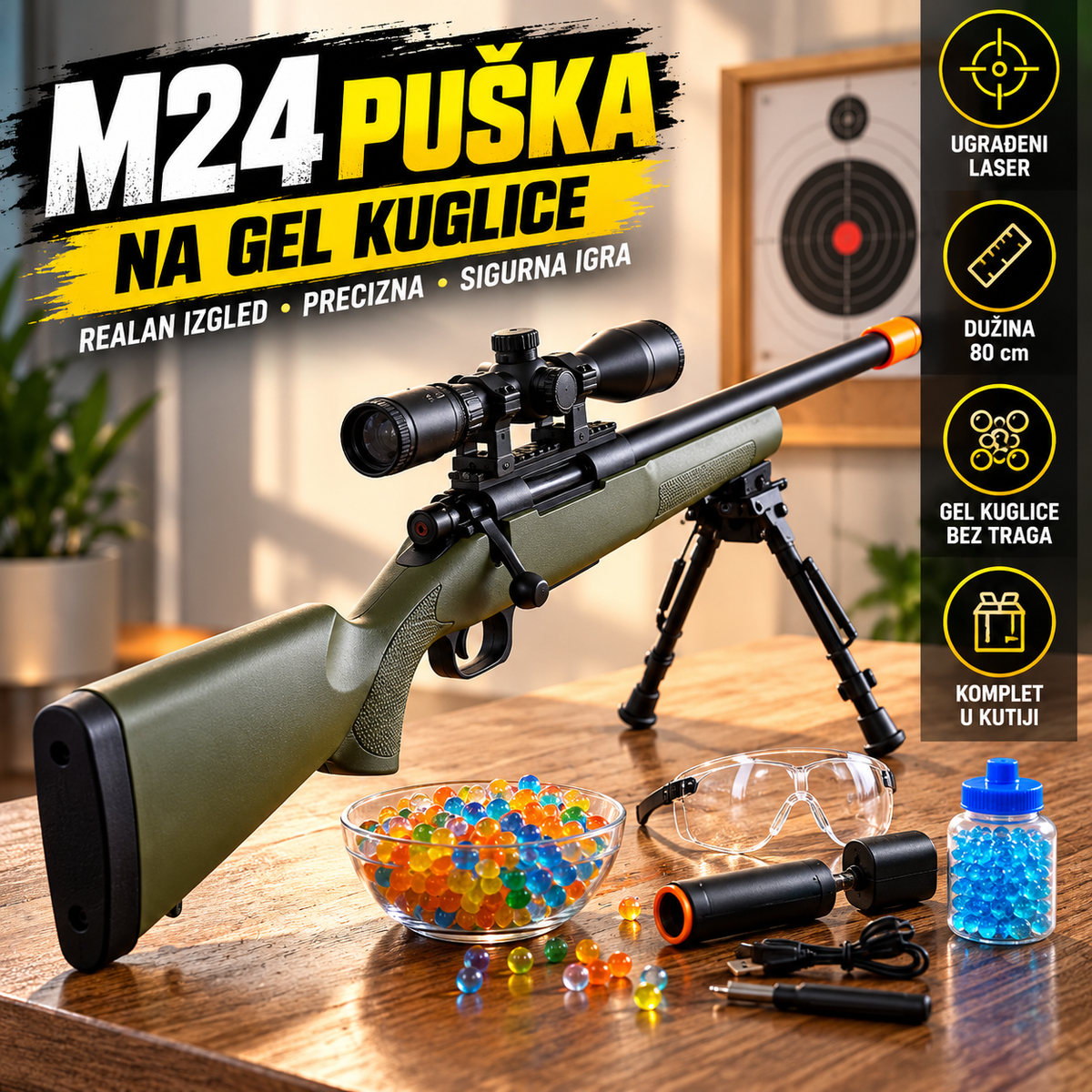M24 puska sa laserom i gel kuglicama