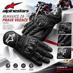 Alpinestars Kožne Rukavice za Motor – Crne Moto Rukavice sa Protektorima