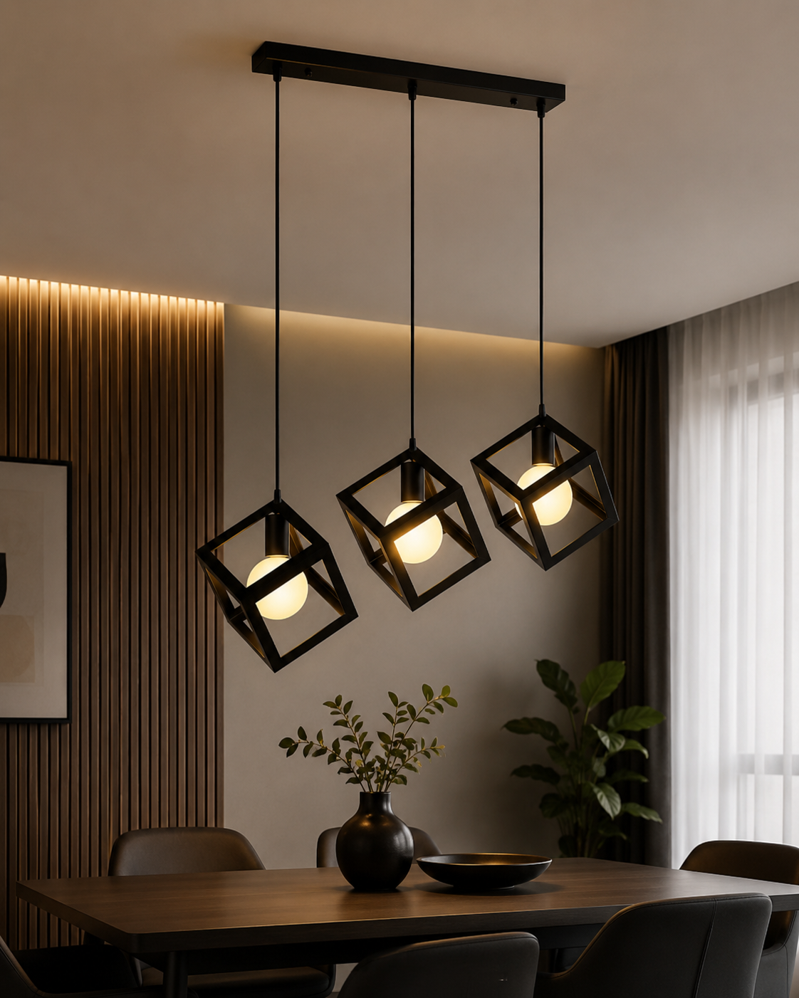 Cube LED Viseći Luster – Ekskluzivni Geometrijski Luster za Moderan Dom, Elegantna Premium Rasveta za Trpezariju i Dnevnu Sobu