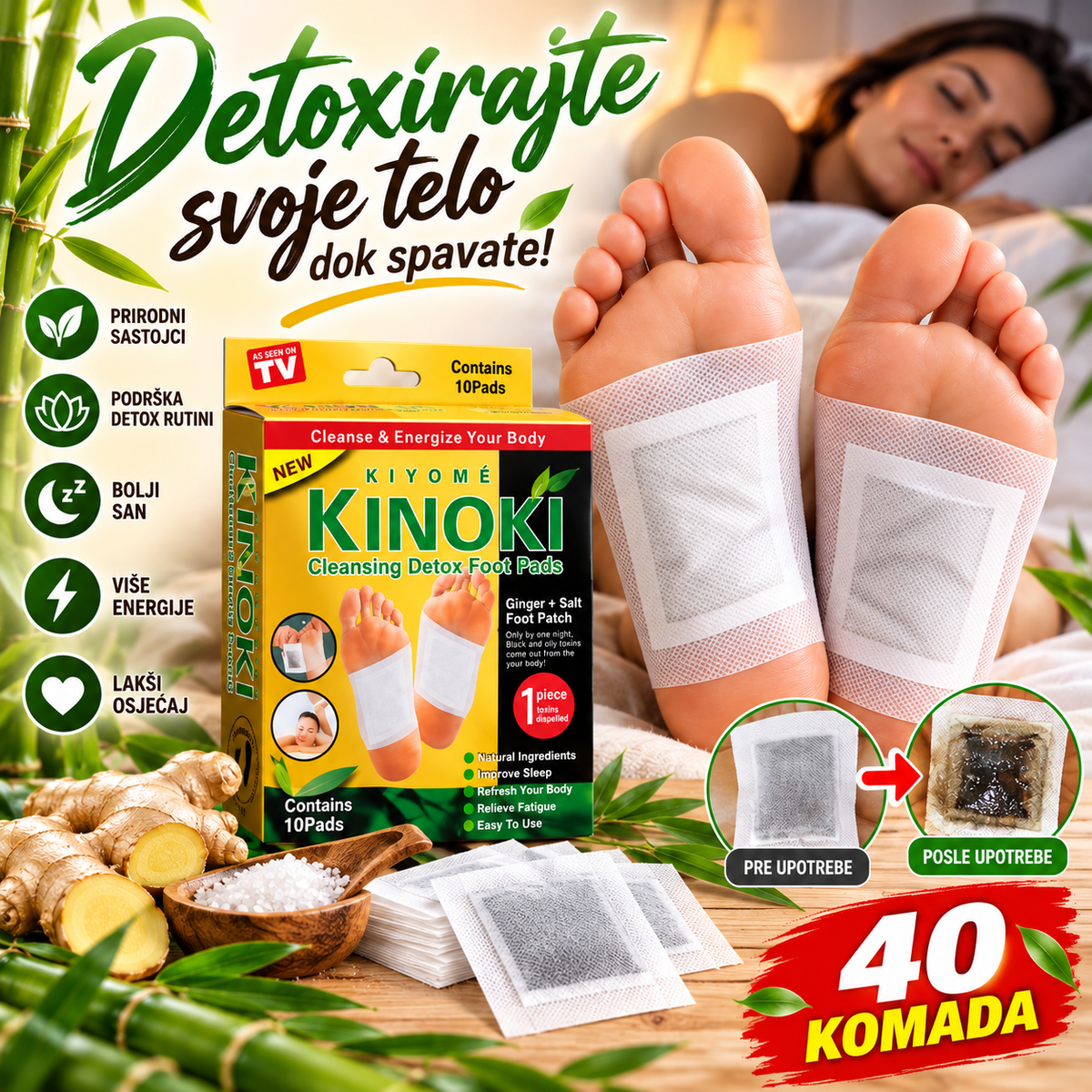 Kinoki Detox Flasteri 40 Komada