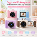 Digitalna Selfie Kamera sa 8x Zoomom i Flip Ekranom 180° – Kompaktni Fotoaparat