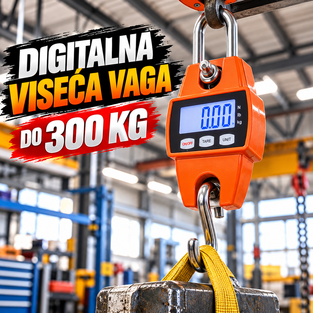 Digitalna Viseća Vaga Kantar do 300 kg – Elektronska Vaga za Merenje Tereta
