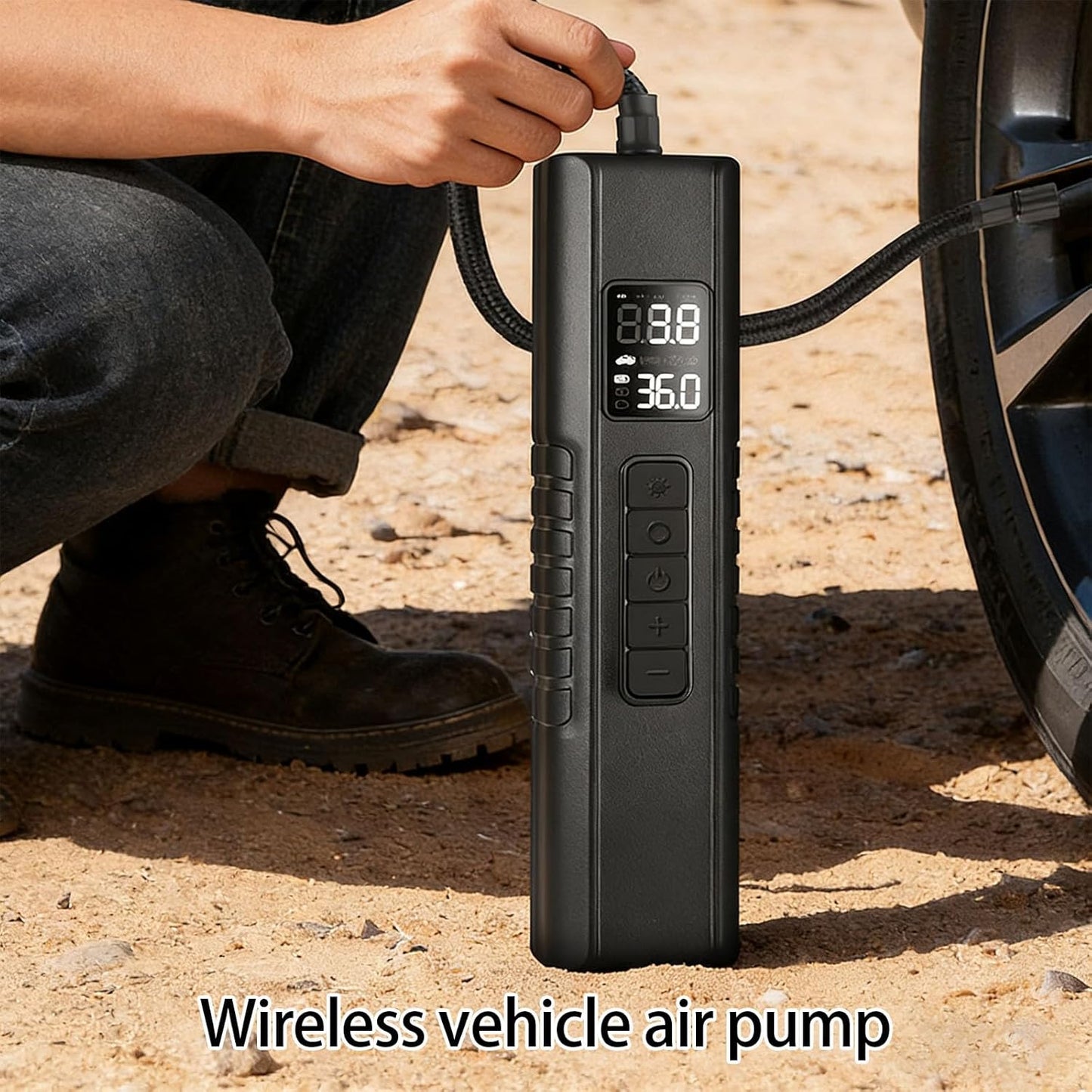 Digitalni Prenosivi Kompresor – Brza Pumpa za Gume sa Preciznim Merenjem Pritiska i LCD Ekranom