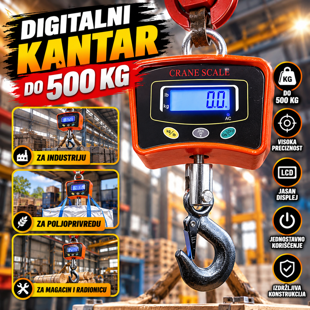 Digitalni Kantar do 500 kg – Elektronska Vaga za Merenje Tereta