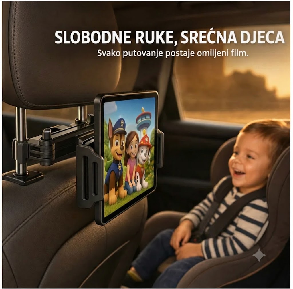 Auto Držač za Tablet i Telefon – Podesivi Nosač za Zadnje Sedište za Putovanja