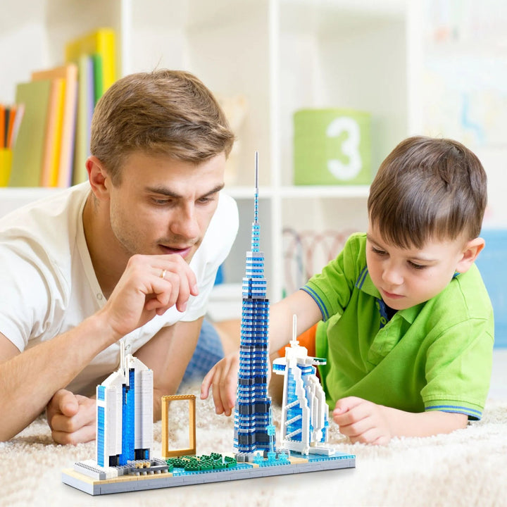Dubai Skyline Arhitektonski Model – Kolekcionarski Micro Kocke Set za Odrasle