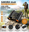 Dvogled Sakura 30x60 – Day & Night Vision, 126m/1000m, Binokular za Lov, Planinarenje i Posmatranje Prirode
