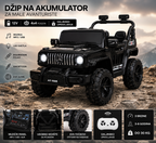 Džip na Akumulator za Decu 12V 4x4 – Električni Auto sa Daljinskim Upravljanjem, Muzikom i LED Svetlima