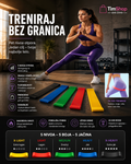 Elastične Trake za Vežbanje – Set od 5 Komada | Trake Otpora za Fitnes, Pilates, Jogu i Kućni Trening