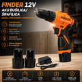 Finder 12V Aku Šrafilica – 2 Brzine, 2 Baterije | Idealna za Kućne i Profesionalne Radove